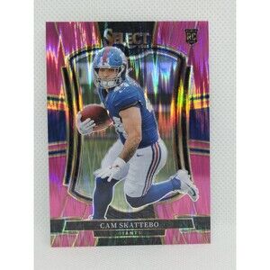 2025 Panini Select - Premier Level Cam Skattebo #195 Pink Shock Prizm (RC)